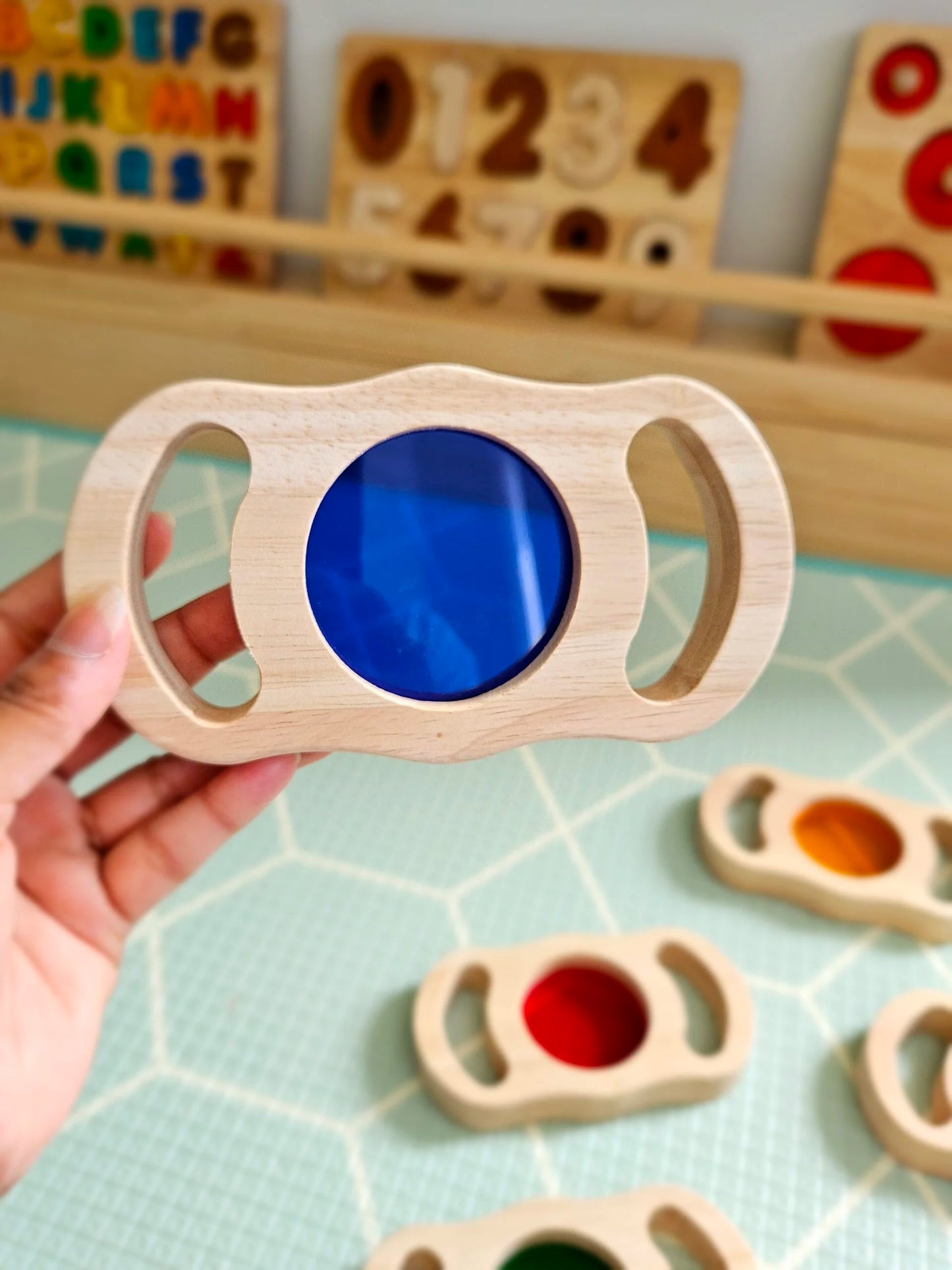 See through coloured blocks
