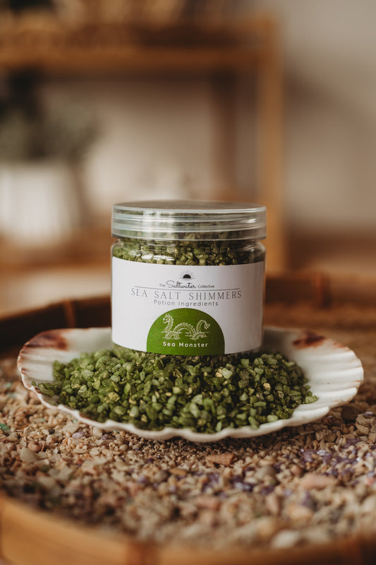 Sea Monster - Olive Green Sea Salt Shimmers SMALL - Potion Play & Sensory Ingredients
