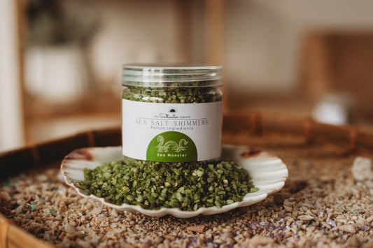 Sea Monster - Olive Green Sea Salt Shimmers SMALL - Potion Play & Sensory Ingredients