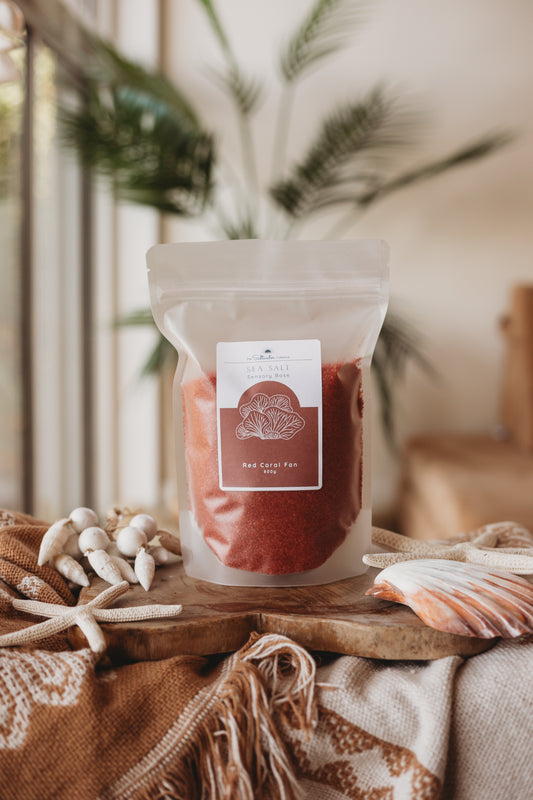 Red Coral Fan Sea Salt - Red Coloured Sensory Play Tray