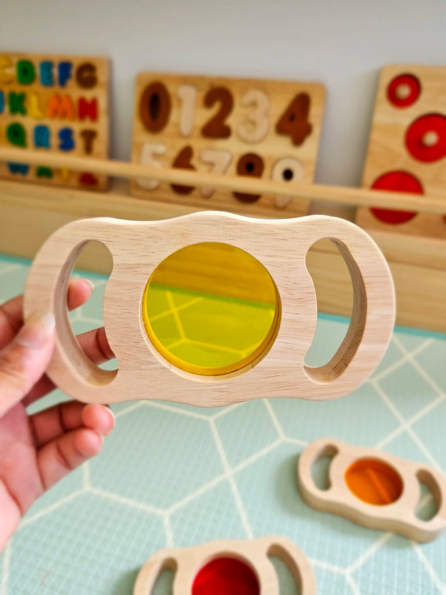 See through coloured blocks