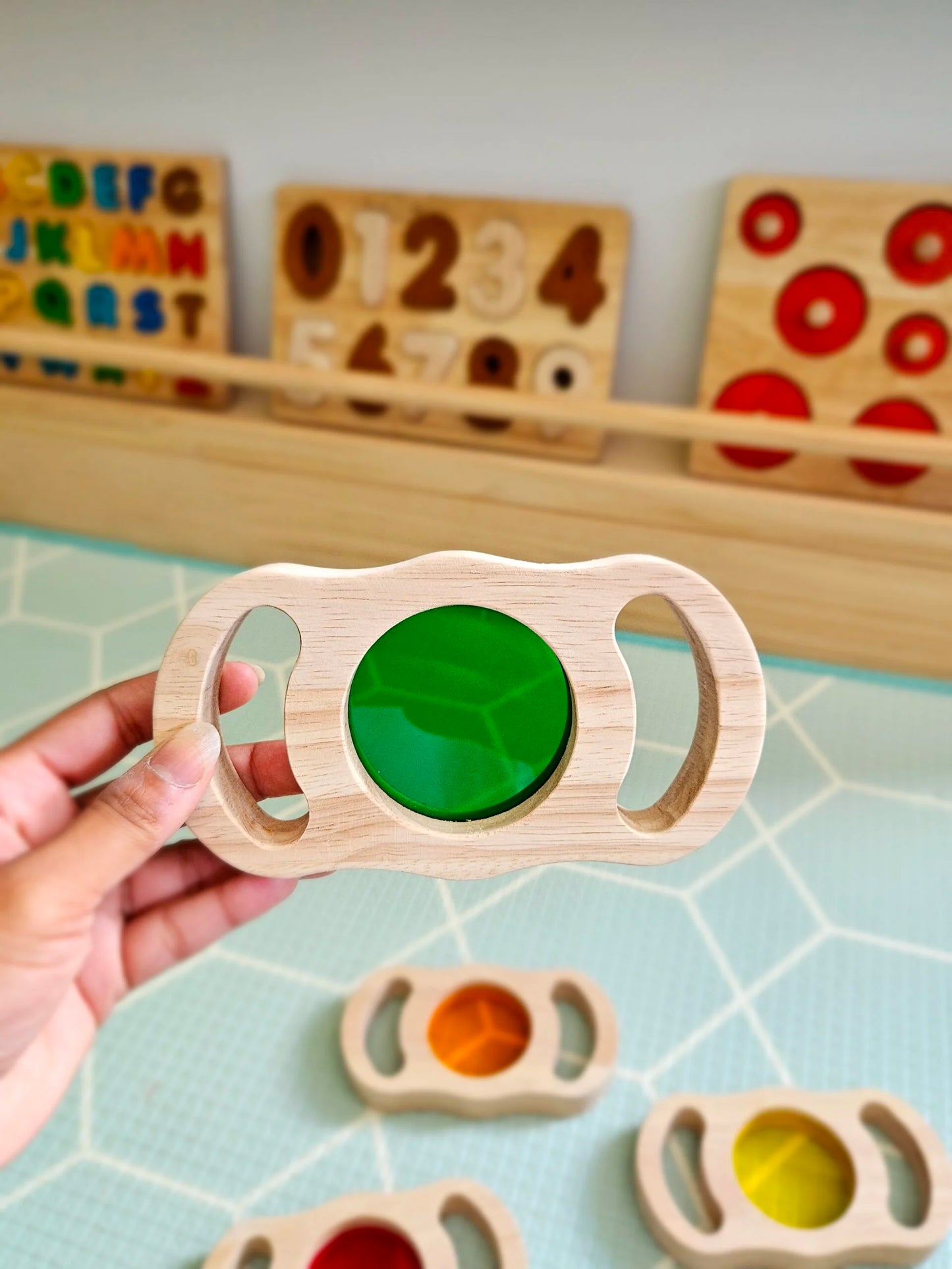 See through coloured blocks