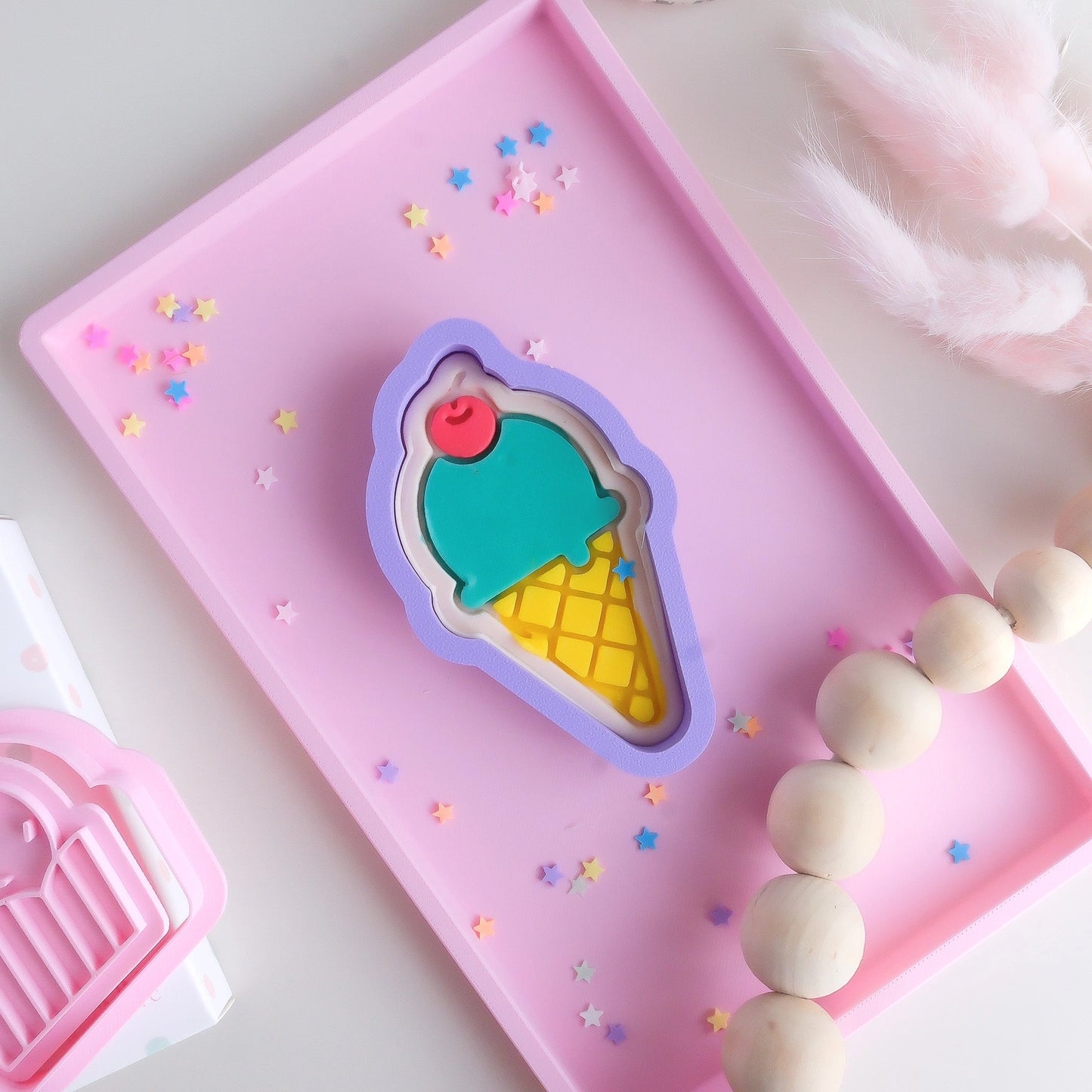 Ice Cream with Cherry - Eco Playdough Stamp
