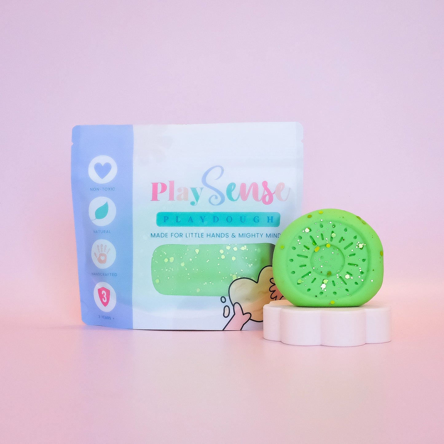 Play Sense Dough | Glitter Green | Fresh Cucumber Scented