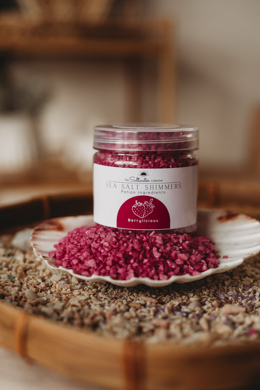 Berrylicious - Magenta Pink Sea Salt Shimmers SMALL - Potion Play & Sensory Ingredients