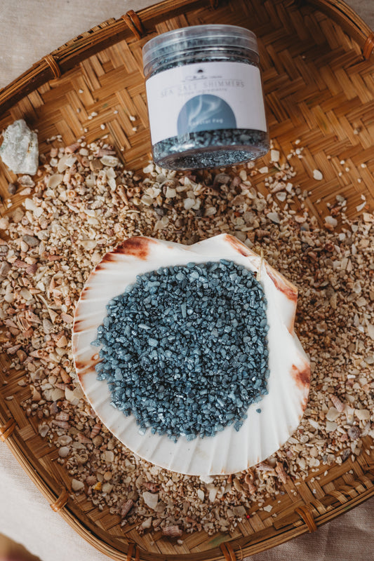 Coastal Fog - Dusty Blue Sea Salt Shimmers SMALL - Potion Play & Sensory Ingredients