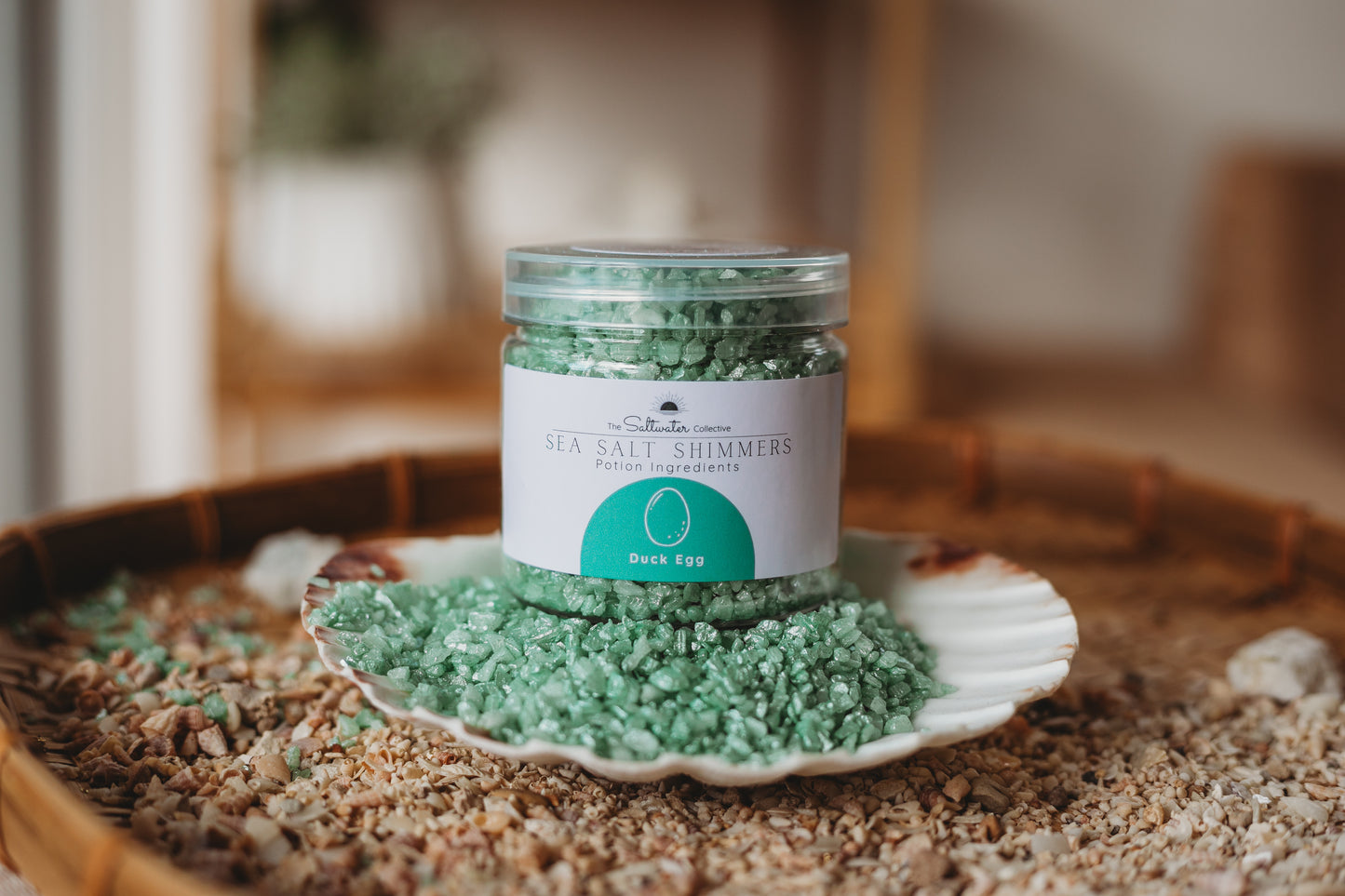 Duck Egg - Light Blue Green Sea Salt Shimmers SMALL - Potion Play & Sensory Ingredients