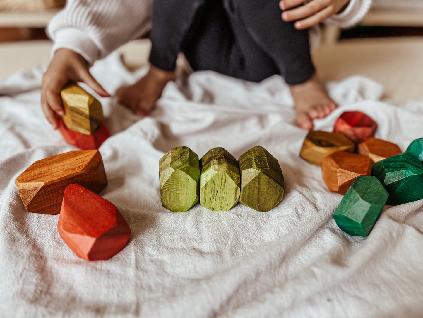 Coloured Wooden Gems