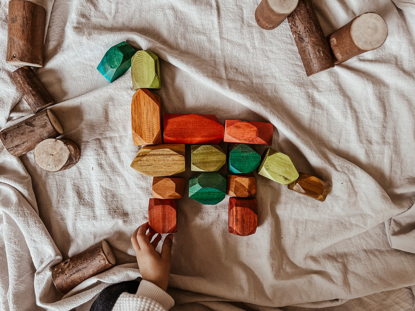 Coloured Wooden Gems