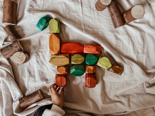 Coloured Wooden Gems
