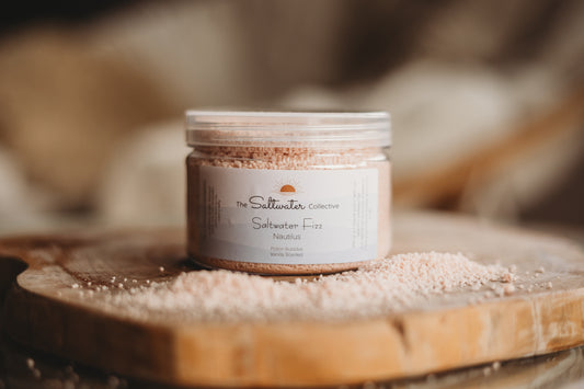 nautilus peach sensory potion kit fizz 250g the saltwater collective bath bomb fizzy bubble