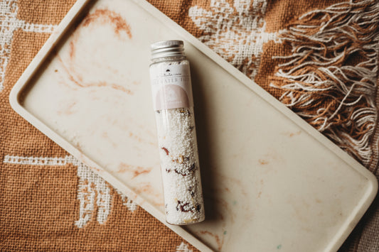test tube saltwater fizz potion bubbles sea garden white botanicals rose sensory play