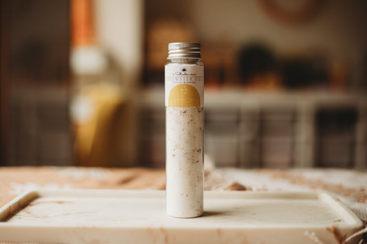 test tube saltwater fizz potion bubbles summer time white botanicals jasmine chamomile calendula sensory play