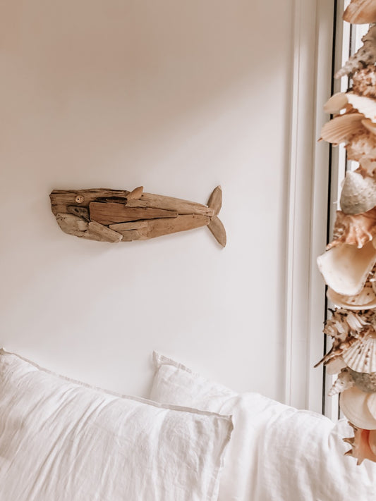 Driftwood Whale Wall Art