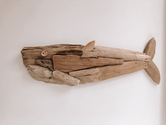 Driftwood Whale Wall Art