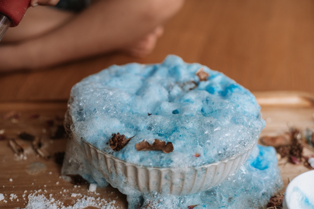 ocean blue foam sensory potion kit fizz 250g the saltwater collective bath bomb fizzy bubble