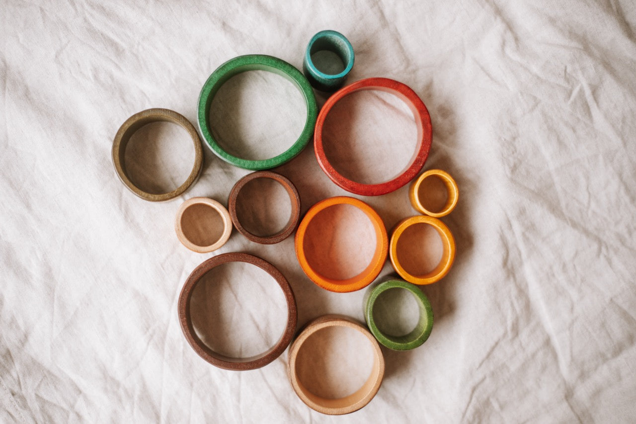 Qtoys bamboo nesting rings coloured the saltwater collective