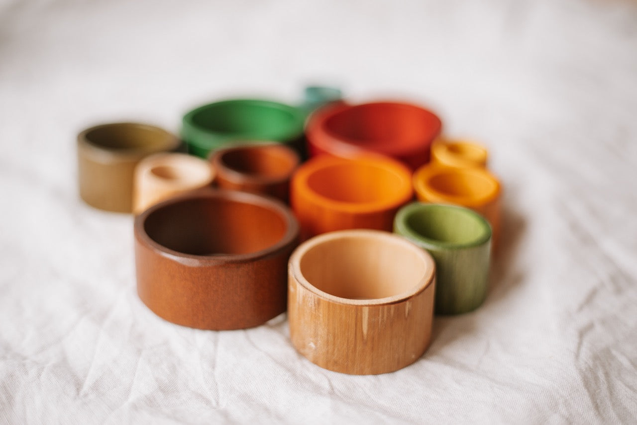 Qtoys bamboo nesting rings coloured the saltwater collective