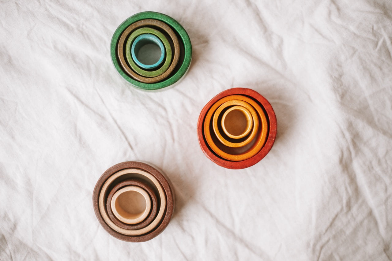 Qtoys bamboo nesting rings coloured the saltwater collective