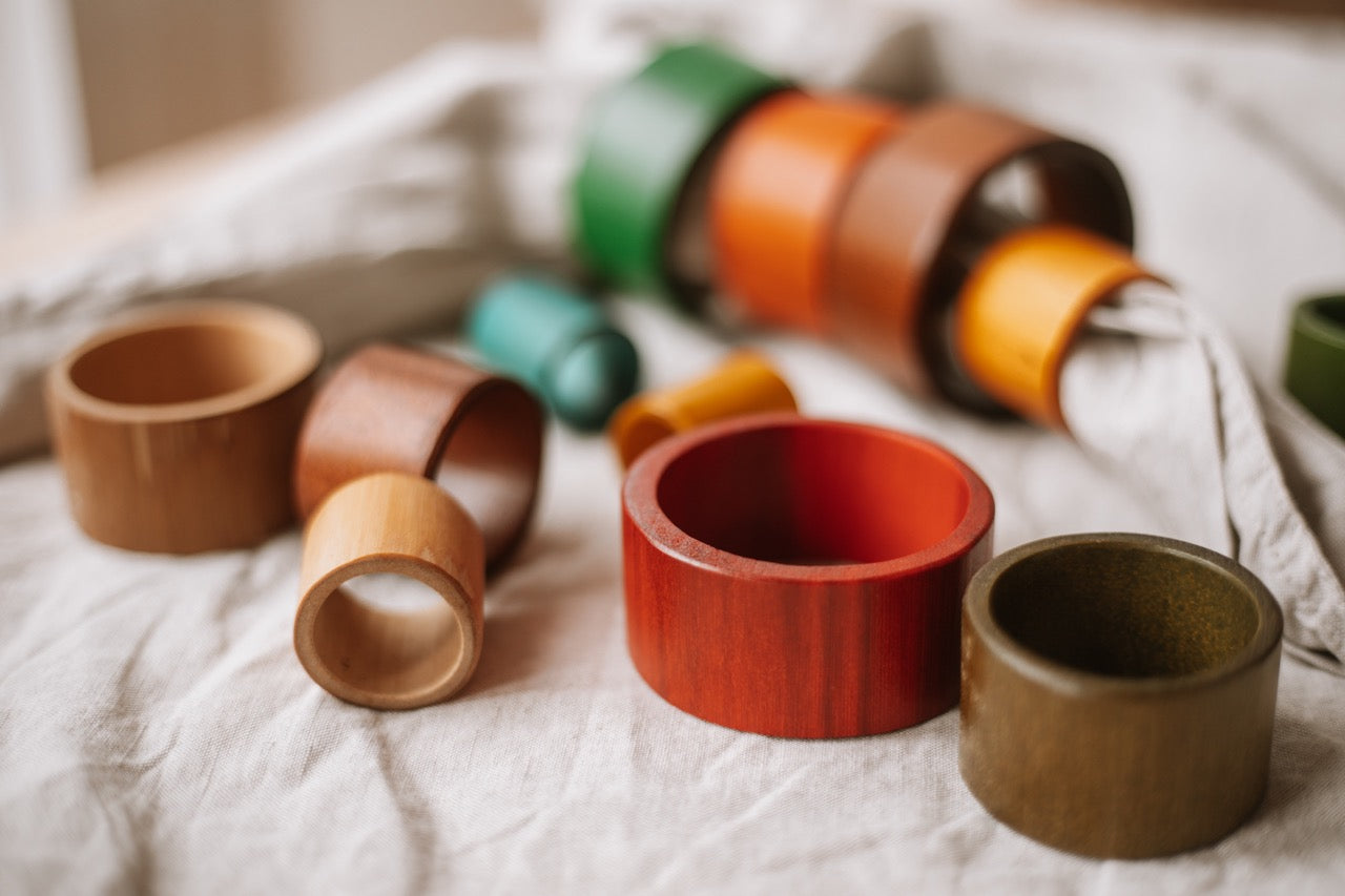 Qtoys bamboo nesting rings coloured the saltwater collective