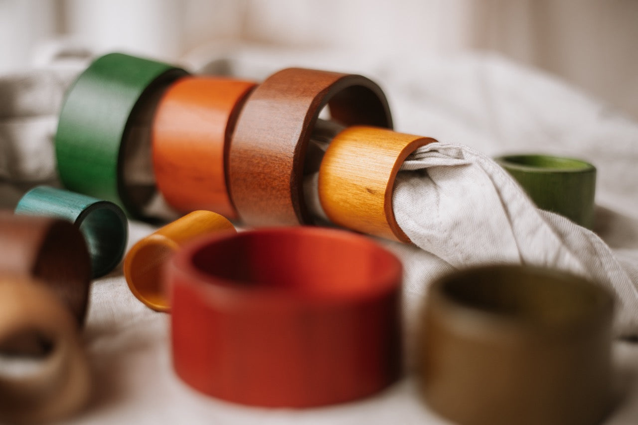 Qtoys bamboo nesting rings coloured the saltwater collective