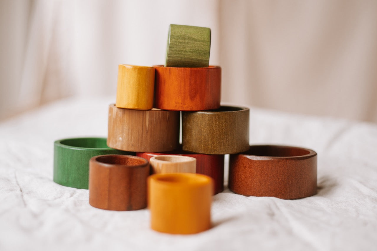 Qtoys bamboo nesting rings coloured the saltwater collective