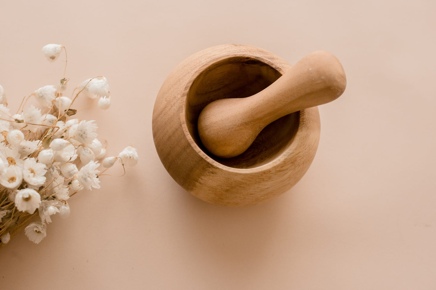 Wooden Pestal and Mortar