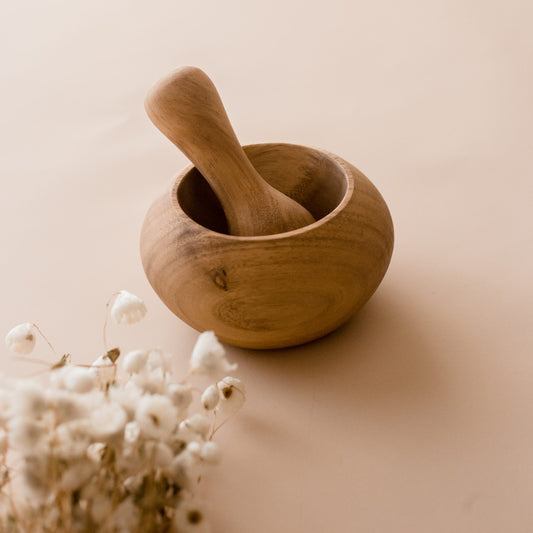 Wooden Pestal and Mortar