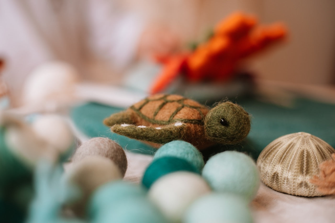 Felt Green Sea Turtle