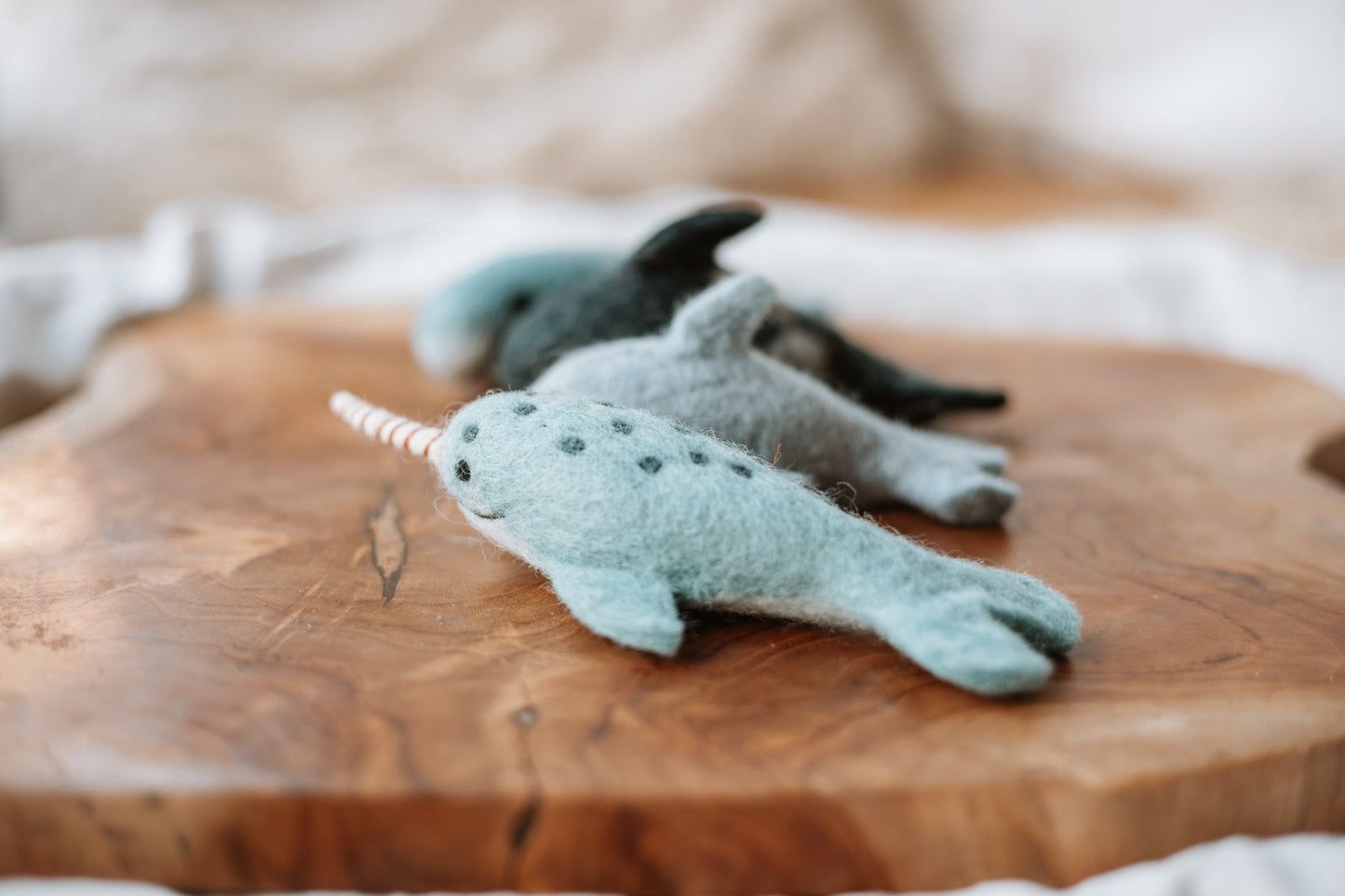 Felt Ocean Marine Mammals Toys - Orca, Whale, Dolphin, Narwhal