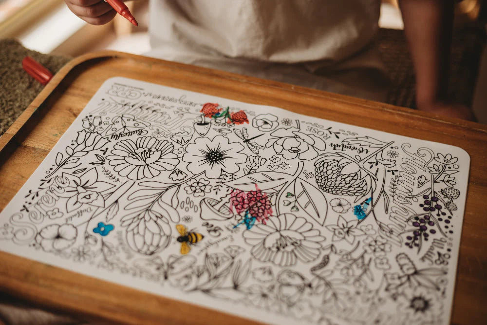 Silicone Colouring Mat - Australian Flora and Fauna