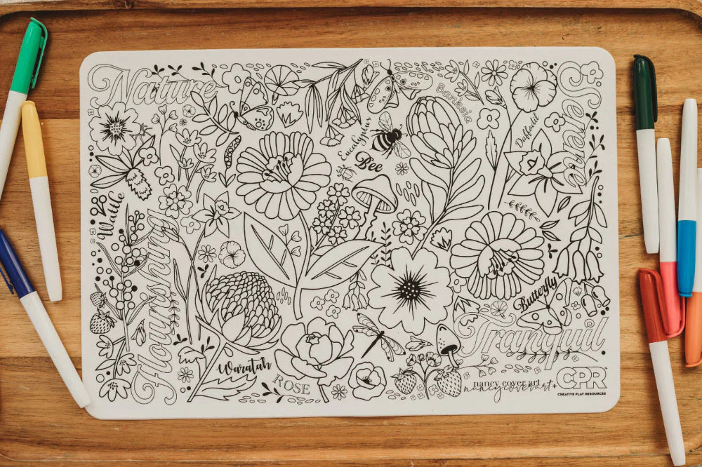 Silicone Colouring Mat - Australian Flora and Fauna