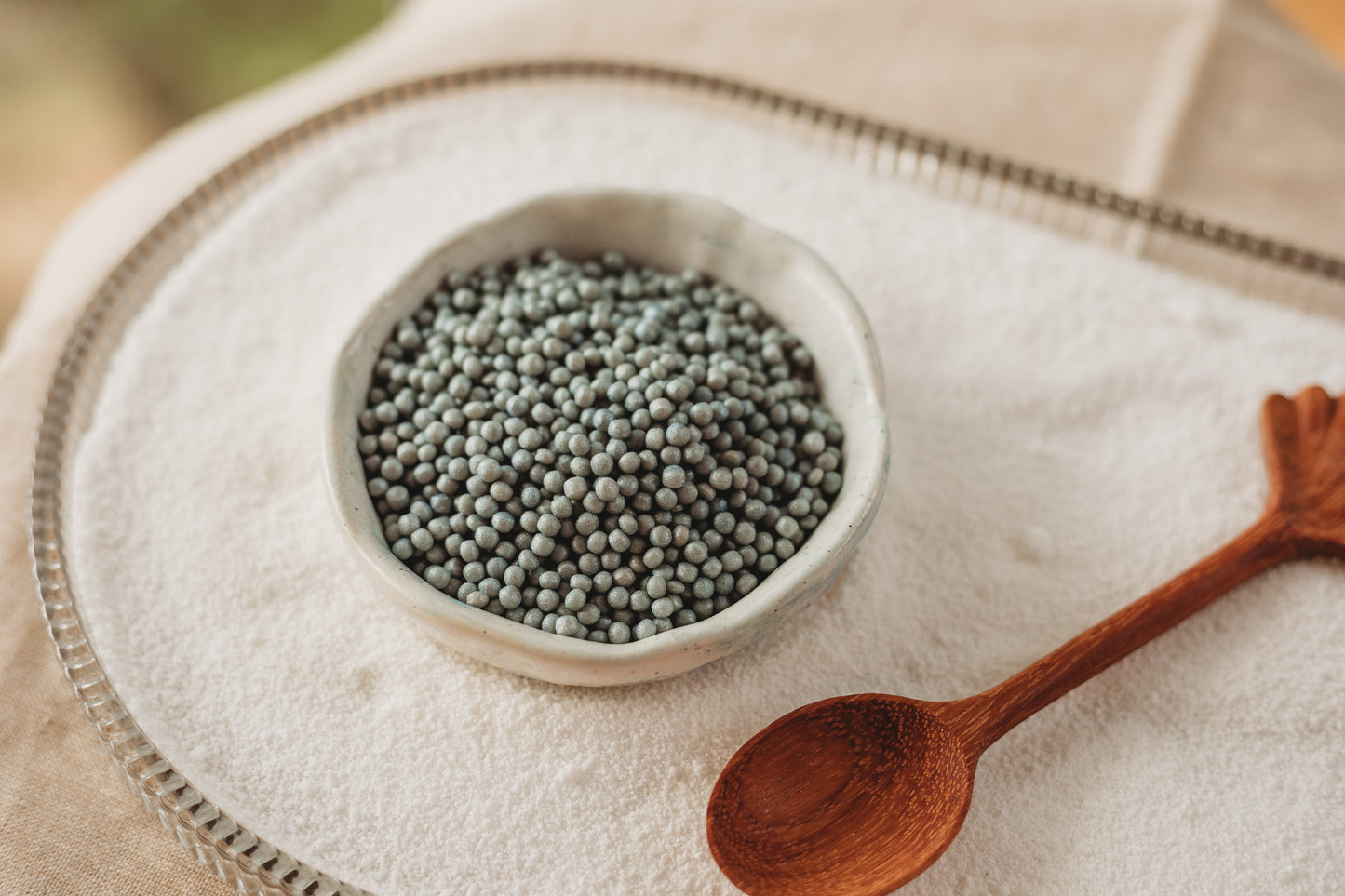 Coastal Fog - Dusty Blue Shimmery Ocean Eggs - SMALL - Potion Play & Sensory Ingredients