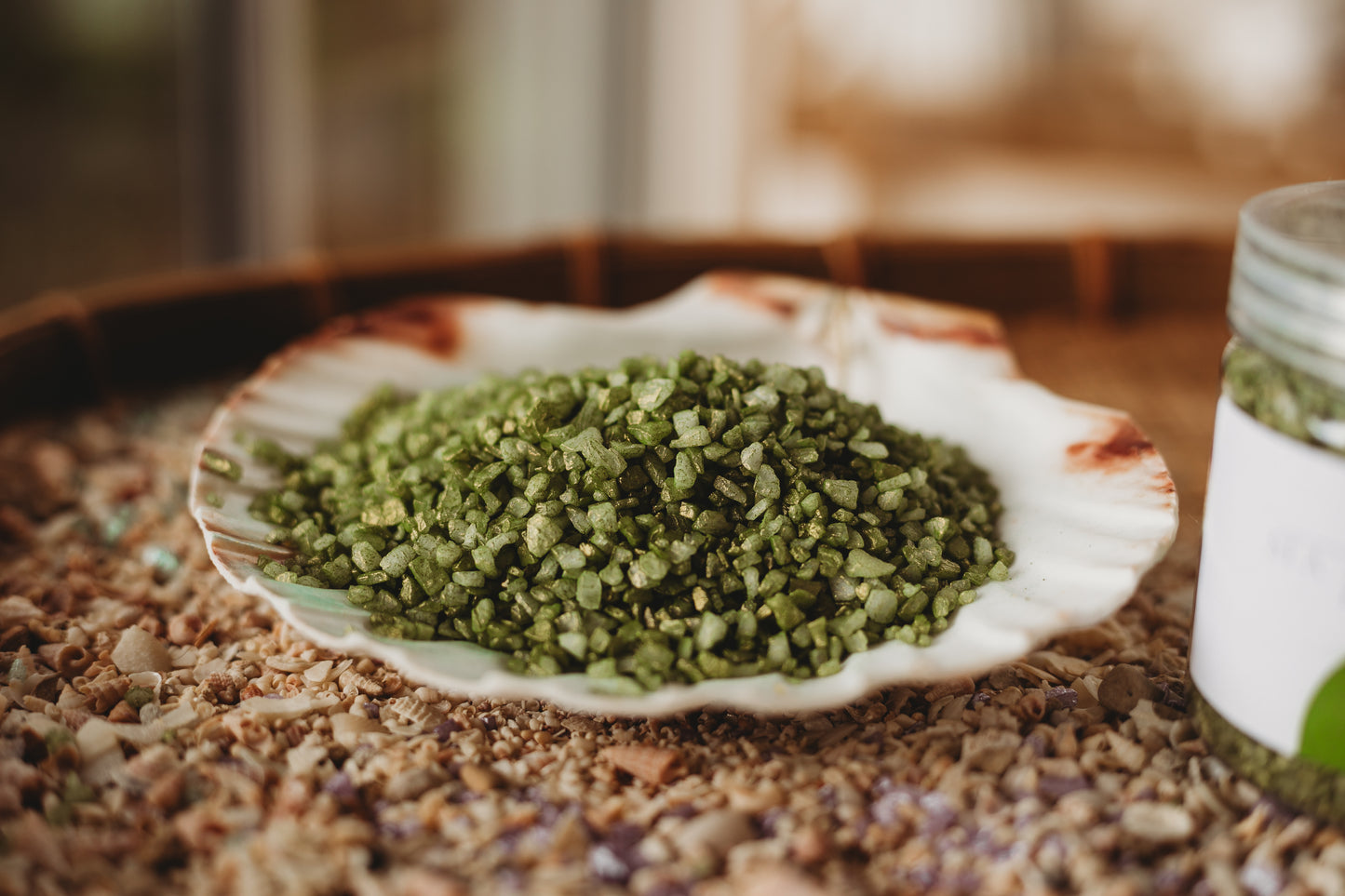Sea Monster - Olive Green Sea Salt Shimmers SMALL - Potion Play & Sensory Ingredients