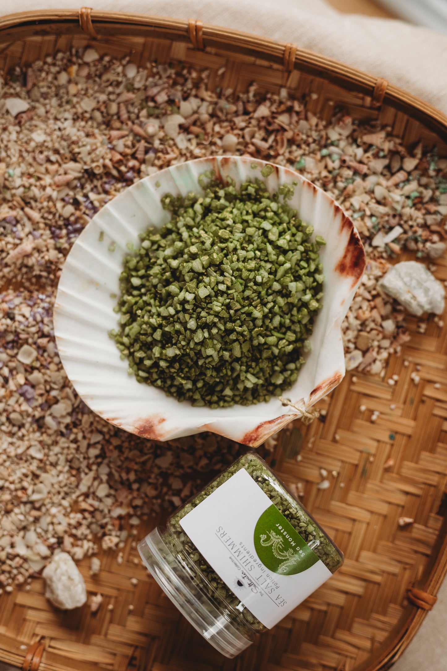 Sea Monster - Olive Green Sea Salt Shimmers SMALL - Potion Play & Sensory Ingredients