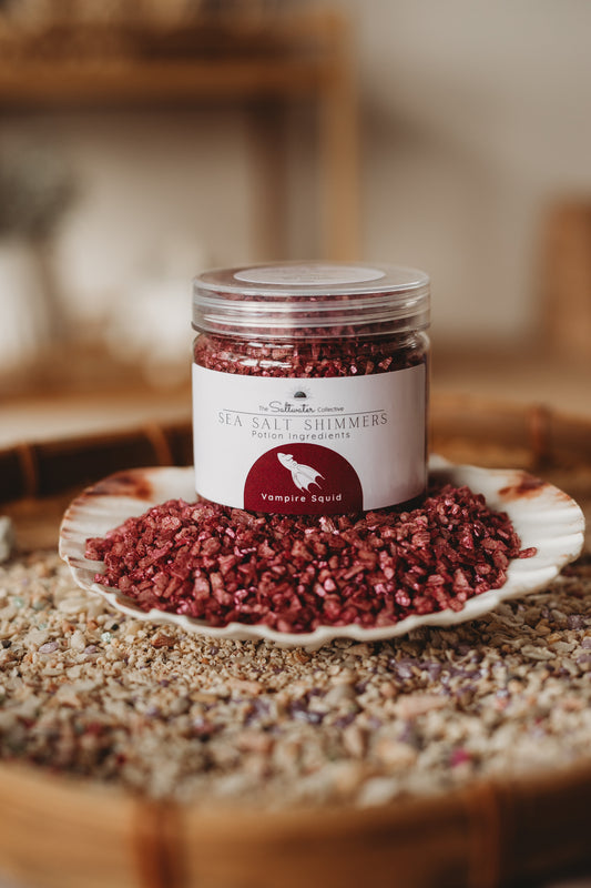 Vampire Squid - Deep Red Sea Salt Shimmers SMALL - Potion Play & Sensory Ingredients