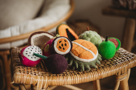 Felt Tropical Fruits Play Food Set (Set of 11 pieces)