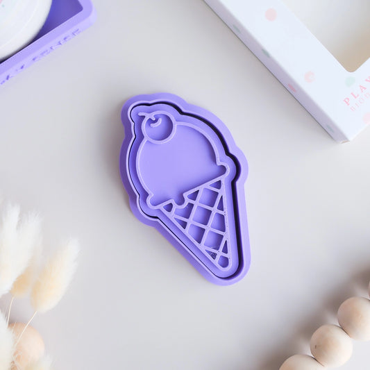 Ice Cream with Cherry - Eco Playdough Stamp