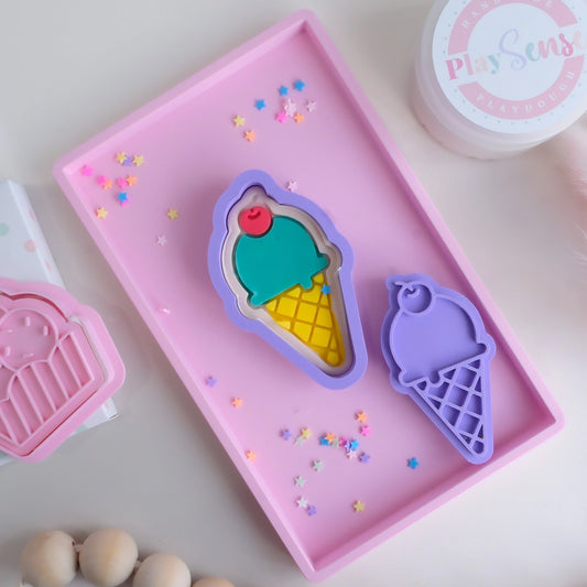 Ice Cream with Cherry - Eco Playdough Stamp