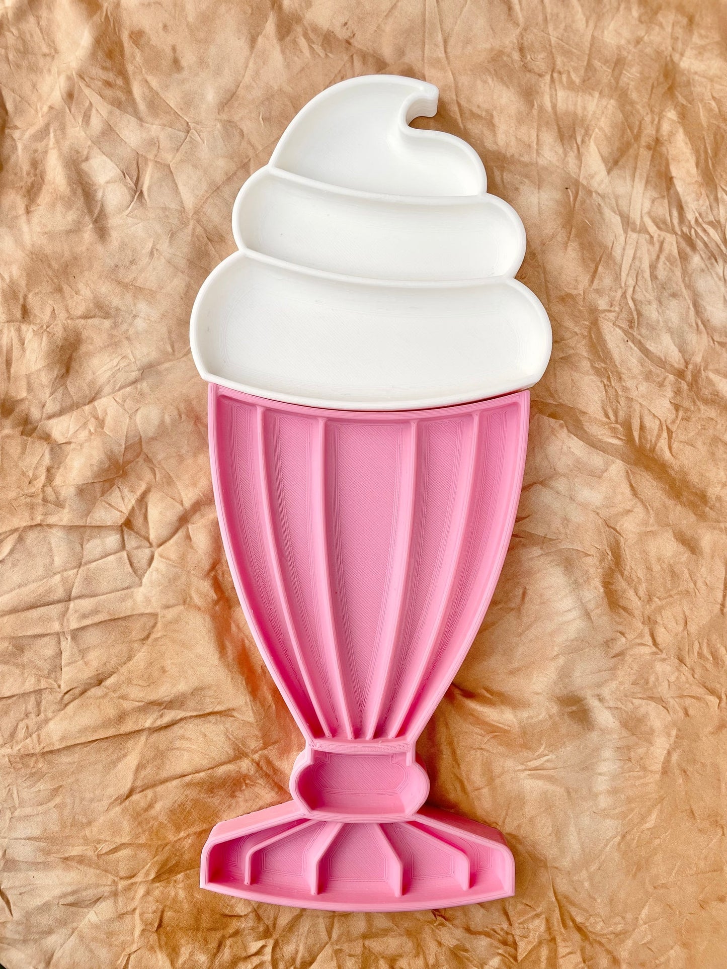 Large Sundae Cup Trinket Tray / Bioplastic Sensory Tray (2-piece)