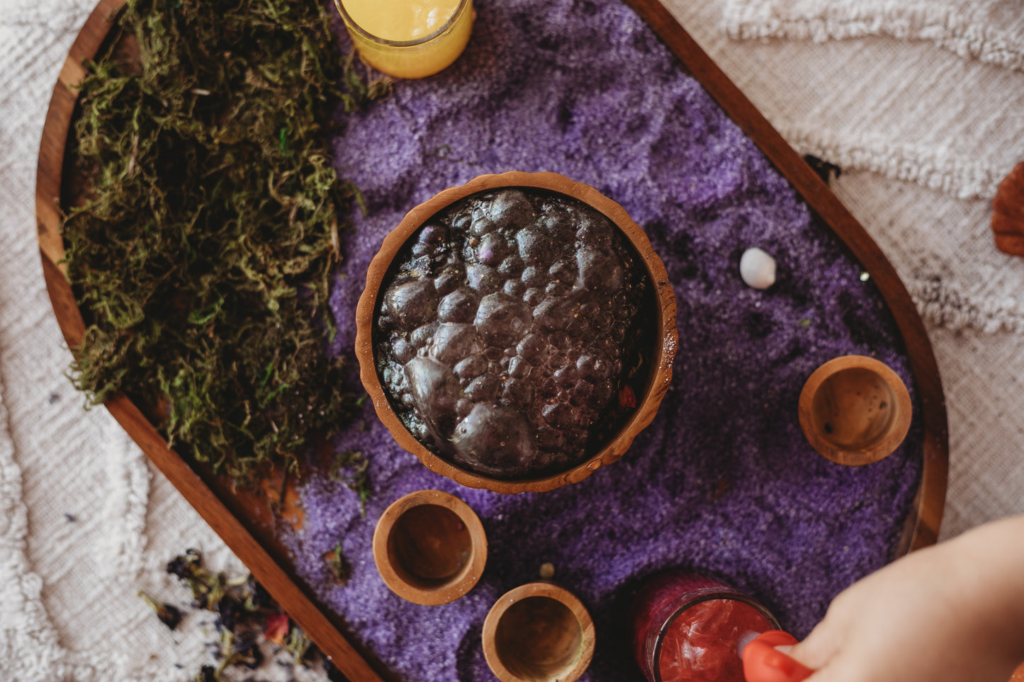 Sea Algae dried moss sensory play base for small world play, potions and mud kitchens