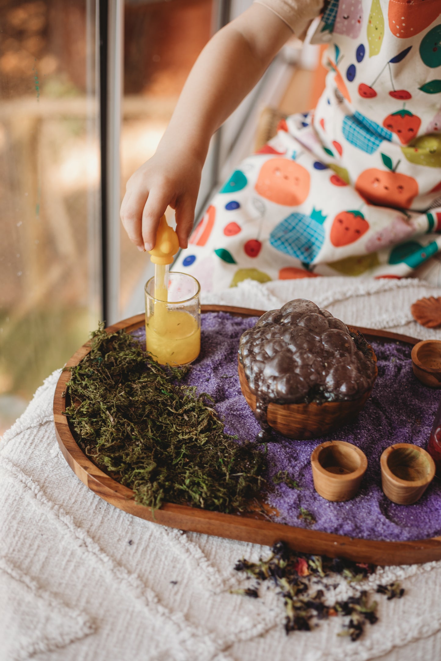 Sea Algae dried moss sensory play base for small world play, potions and mud kitchens
