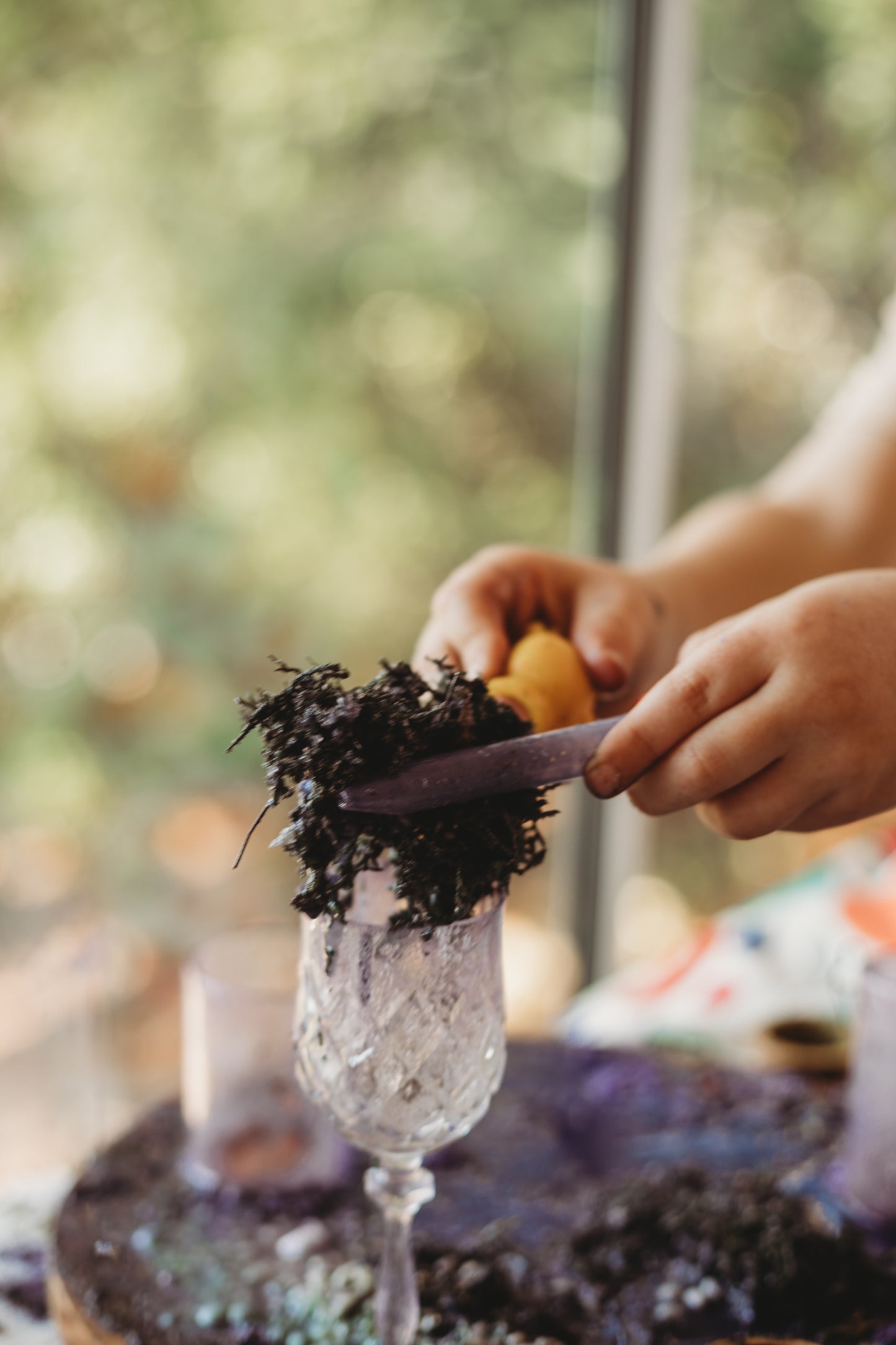 Sea Algae dried moss sensory play base for small world play, potions and mud kitchens