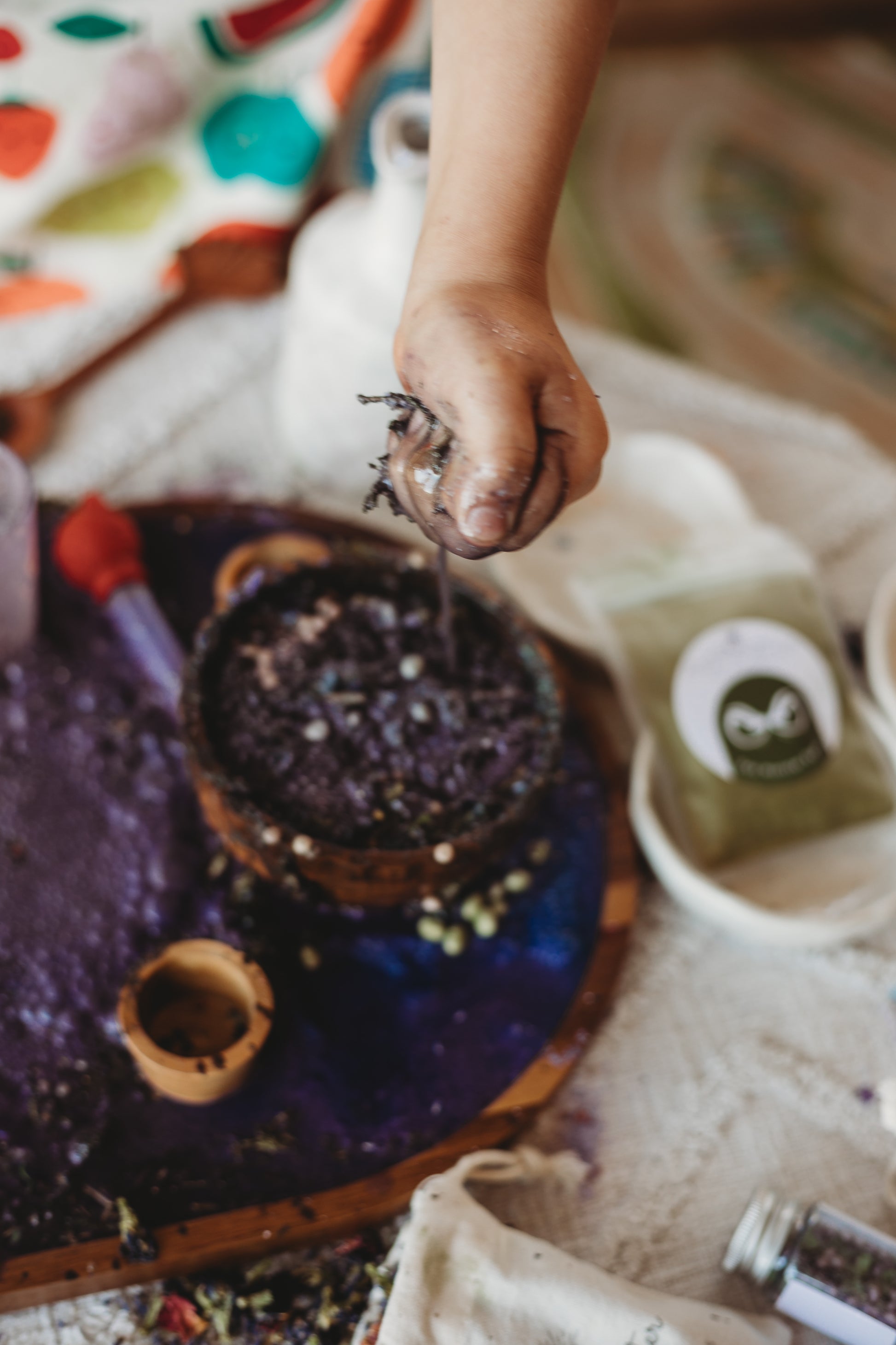 Sea Algae dried moss sensory play base for small world play, potions and mud kitchens