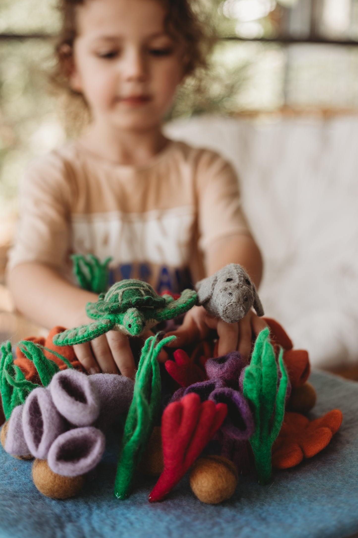 Waru and Dhangal – Sea Turtle & Dugong Finger Puppets Set