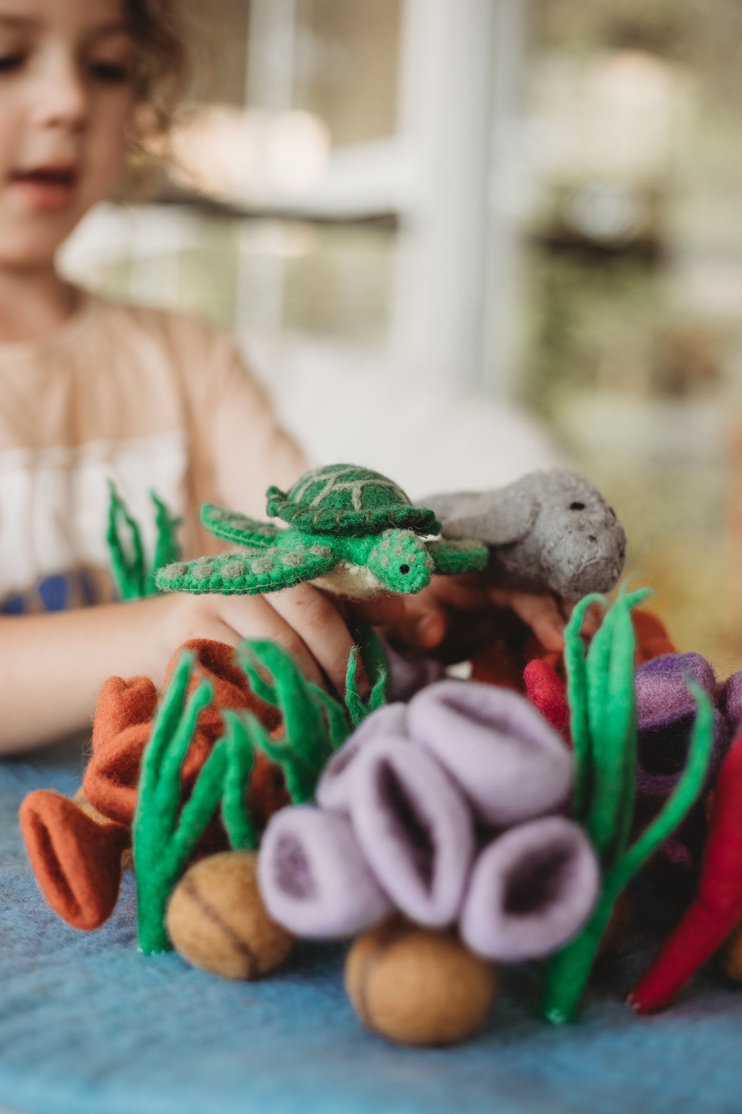 Waru and Dhangal – Sea Turtle & Dugong Finger Puppets Set