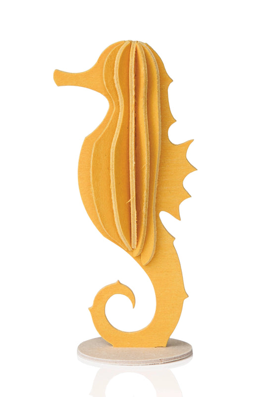 DIY Wooden Seahorse, Warm Yellow
