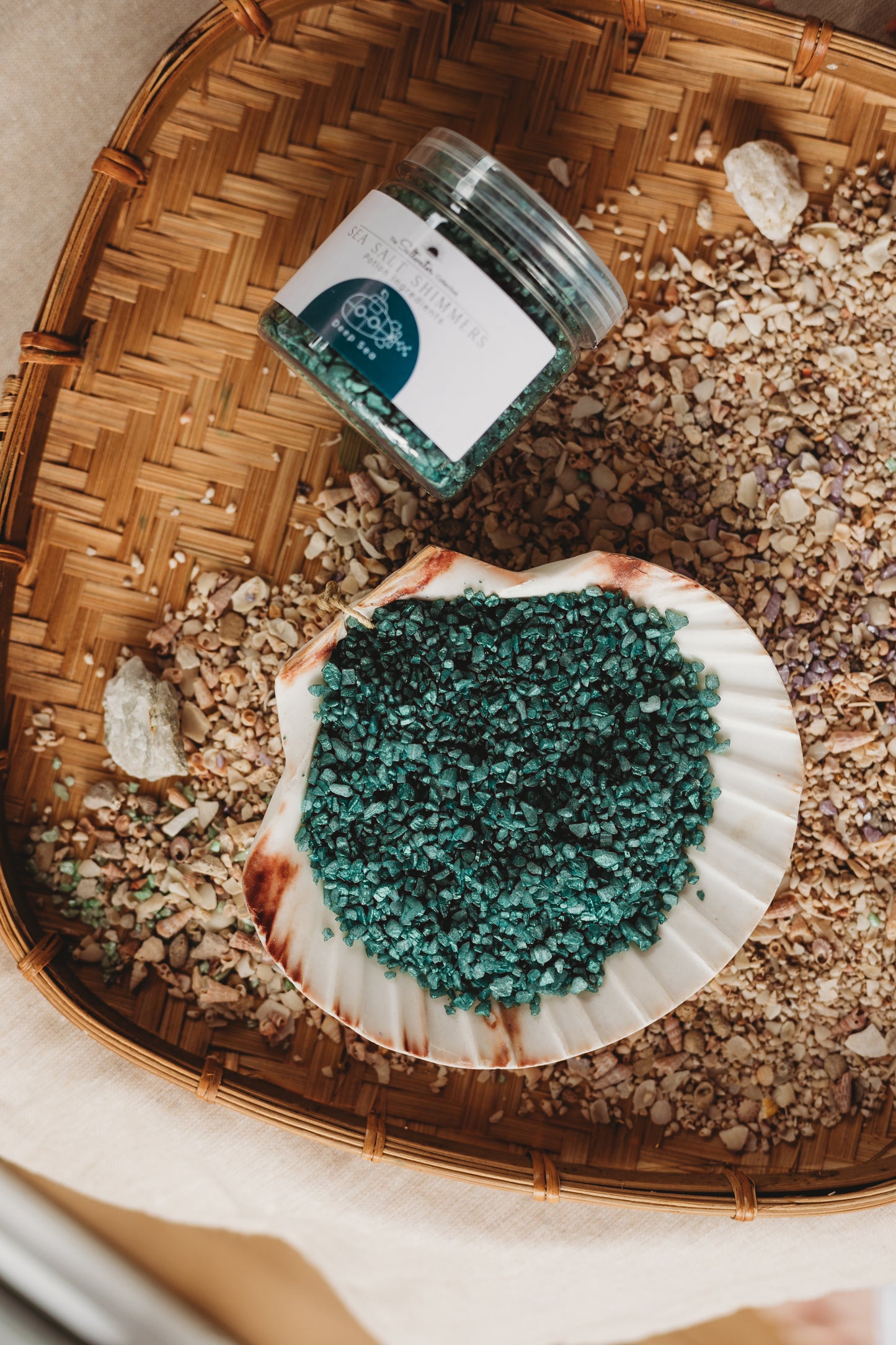 Deep Sea - Dark Emerald Green Sea Salt Shimmers SMALL - Potion Play & Sensory Ingredients