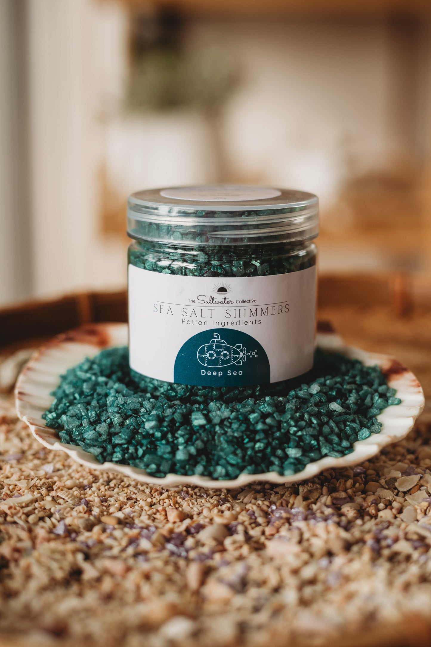 Deep Sea - Dark Emerald Green Sea Salt Shimmers SMALL - Potion Play & Sensory Ingredients