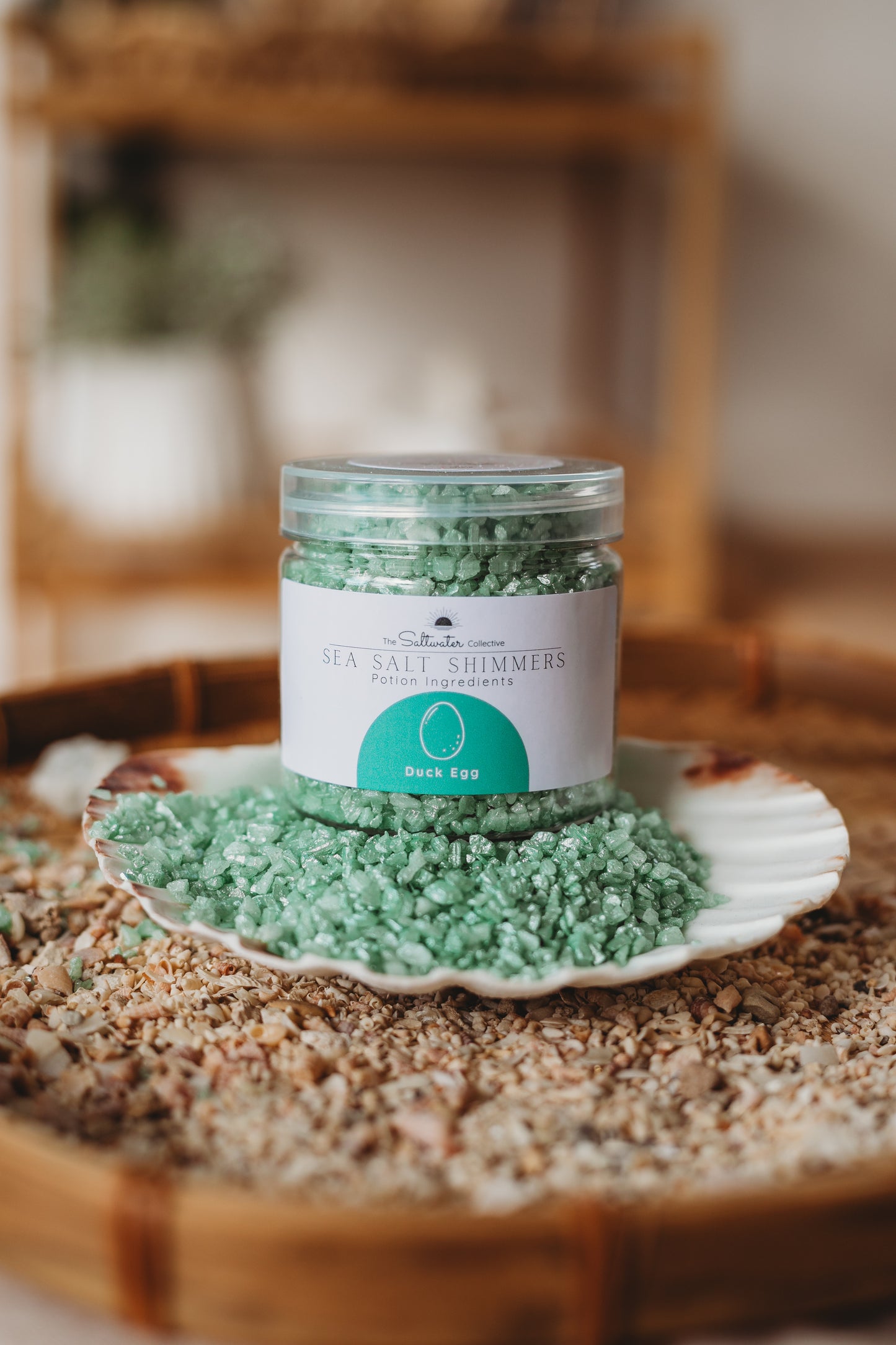 Duck Egg - Light Blue Green Sea Salt Shimmers SMALL - Potion Play & Sensory Ingredients